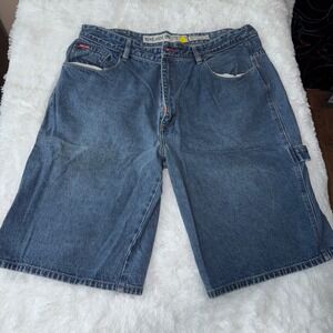 Ecko Unltd Denim Foundry Carpenter Shorts Mens Size 38 Blue VTG 90s y2k‎